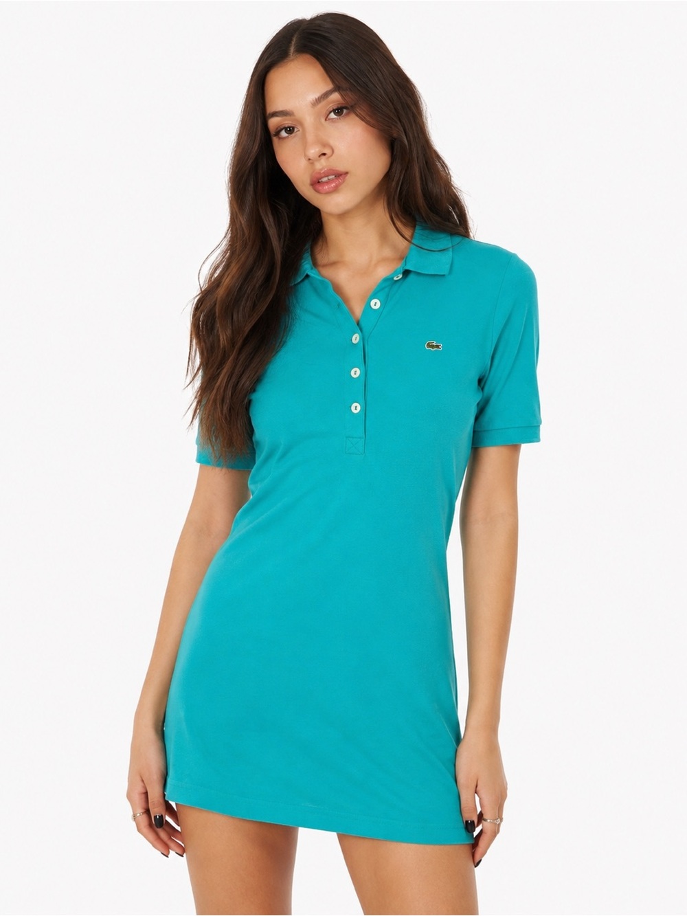 Lacoste Polo Mini Tennis Dress in Teal Turquoise Crocodile Logo size 38 or US 6